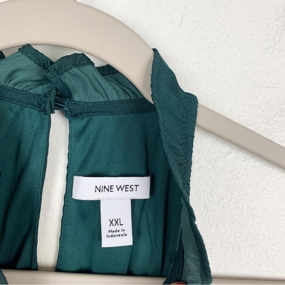 Nine West Emerald Green Halter Sleeveless Blouse Sz XXL - Picture 6 of 8